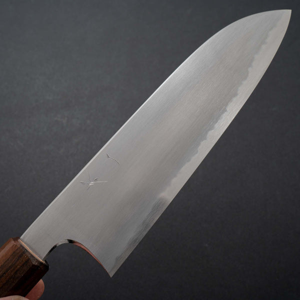 Hitohira Gorobei Rikichi Blue #2 Kasumi Santoku Cherry Wood Handle - Tetogi