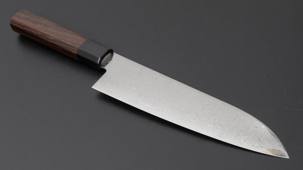 Hitohira HG Damascus Santoku Wood Handle (Original Handle) - Tetogi