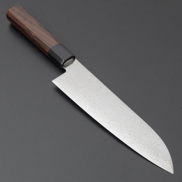 Hitohira HG Damascus Santoku Wood Handle (Original Handle) - Tetogi