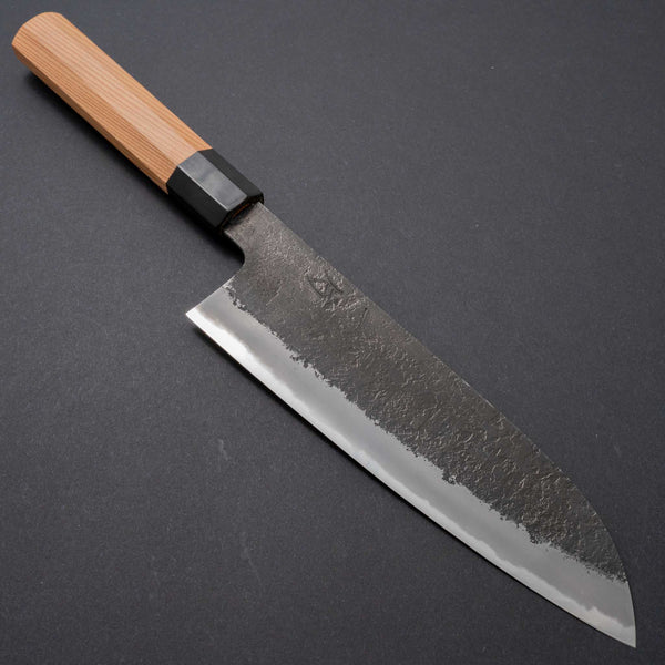 Hitohira Hinode Nashiji White #2 Santoku 180mm Yakusugi Cedar Handle - Tetogi