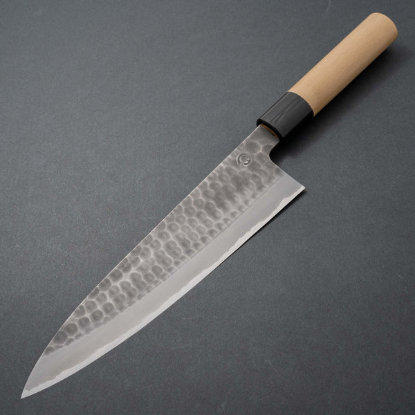 Hitohira Hinode Tsuchime White #2 Stainless Clad Gyuto 210mm Ho Wood Handle - Tetogi