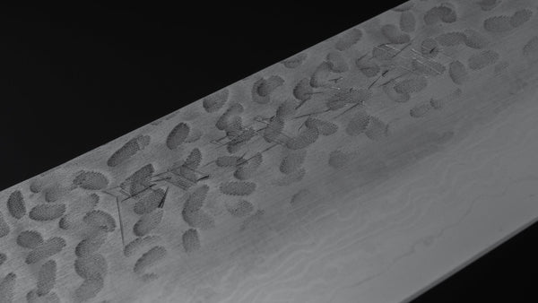 Hitohira Imojiya ST Tsuchime Damascus Gyuto 210mm Pakka Handle (Yo) - Tetogi