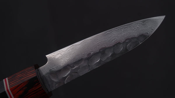 Hitohira Imojiya ST Tsuchime Damascus Paring 75mm Pakka Handle (Wa) - Tetogi