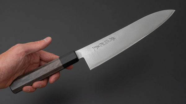 Hitohira Imojiya TH Blue Super Gyuto 210mm Pakka Handle (Gray) - Tetogi