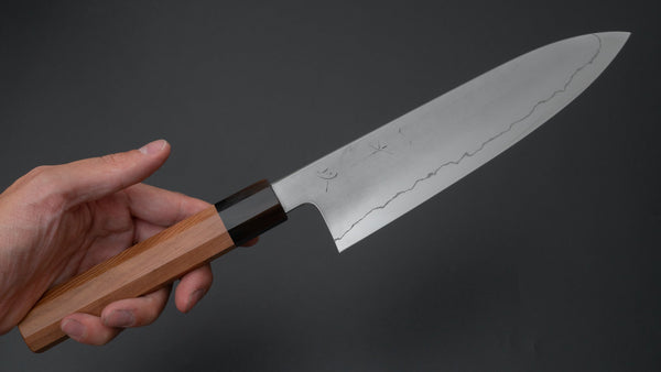 Hitohira Kikuchiyo Izo Silver #3 Gyuto 210mm Yakusugi Cedar Handle - Tetogi