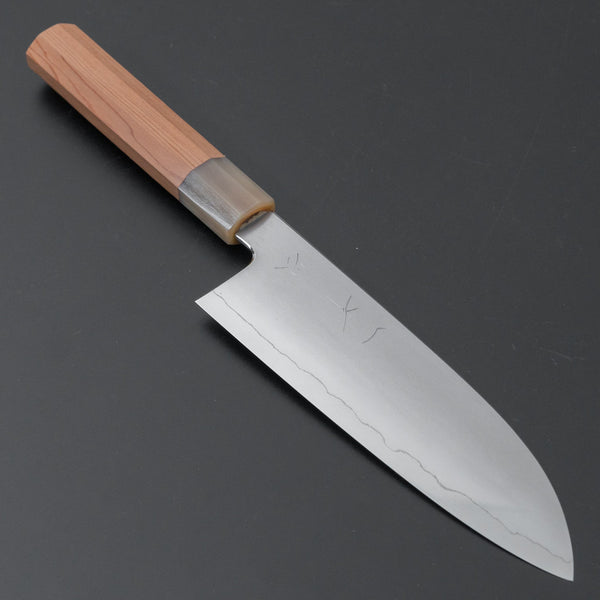 Hitohira Kikuchiyo Izo Silver #3 Santoku Yakusugi Cedar Handle - Tetogi