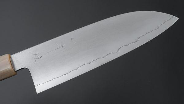 Hitohira Kikuchiyo Izo Silver #3 Santoku Yakusugi Cedar Handle - Tetogi