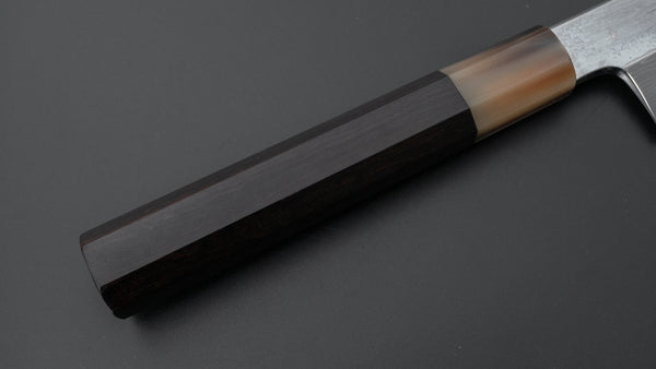 Hitohira Kikuchiyo Mosuke Enmon White #1 Kiritsuke 210mm Ebony Handle (Mirror Polished/ Saya) - Tetogi