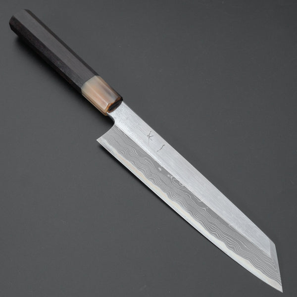 Hitohira Kikuchiyo Mosuke Enmon White #1 Kiritsuke 210mm Ebony Handle (Mirror Polished/ Saya) - Tetogi