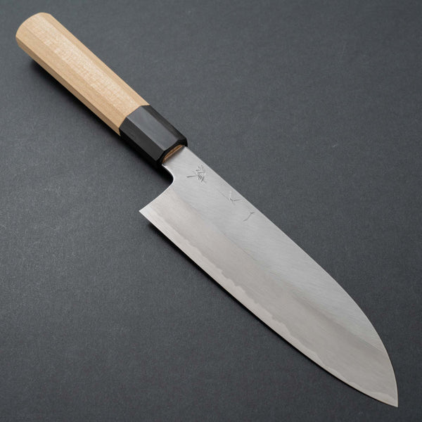 Hitohira Kikuchiyo Ren Blue #2 Santoku 180mm Ho Wood Handle - Tetogi