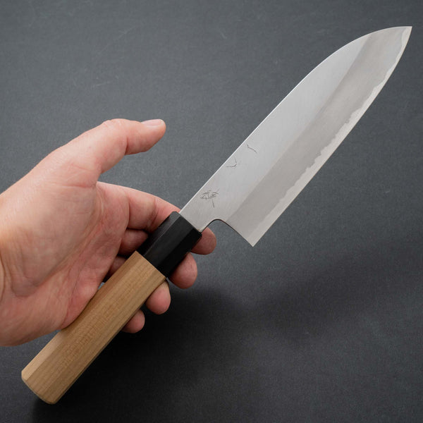 Hitohira Kikuchiyo Ren Blue #2 Santoku 180mm Ho Wood Handle - Tetogi