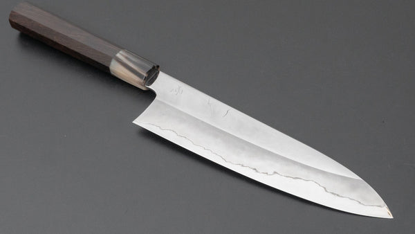 Hitohira Kikuchiyo Rou Silver #3 Mirror Polished Gyuto 210mm Ebony Handle - Tetogi