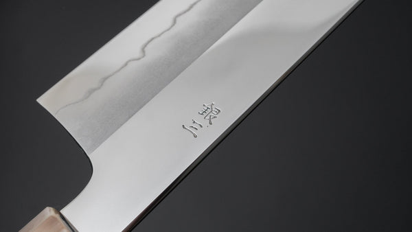 Hitohira Kikuchiyo Rou Silver #3 Mirror Polished Gyuto 240mm Ebony Handle - Tetogi