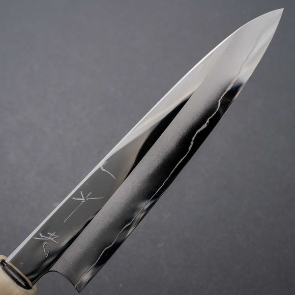 Hitohira Kikuchiyo Rou Silver #3 Mirror Polished Petty 135mm Ebony Handle - Tetogi