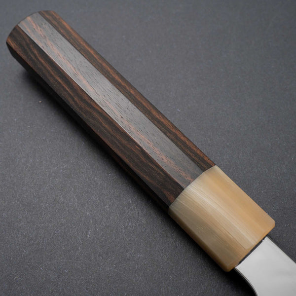 Hitohira Kikuchiyo Rou Silver #3 Mirror Polished Santoku Taihei Makassar Ebony Handle - Tetogi