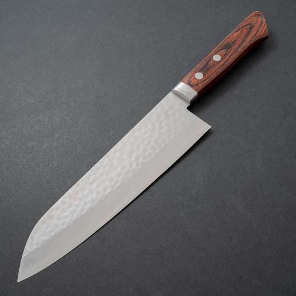 Hitohira NM Tsuchime Gyuto 180mm Imitation Mahogany Handle - Tetogi