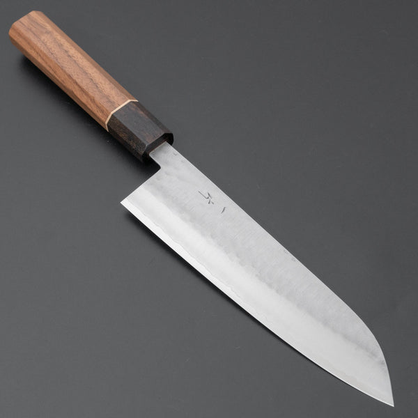 Hitohira NM Tsuchime Gyuto 180mm Walnut Handle (Ziricote Ferrule) - Tetogi