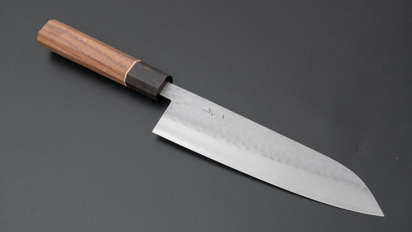 Hitohira NM Tsuchime Gyuto 180mm Walnut Handle (Ziricote Ferrule) - Tetogi