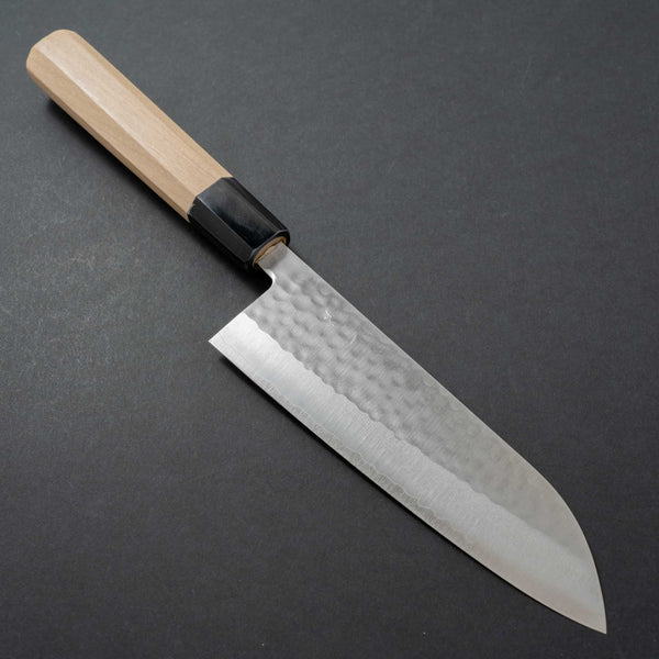 Hitohira NM Tsuchime Santoku 170mm Ho Wood Handle - Tetogi