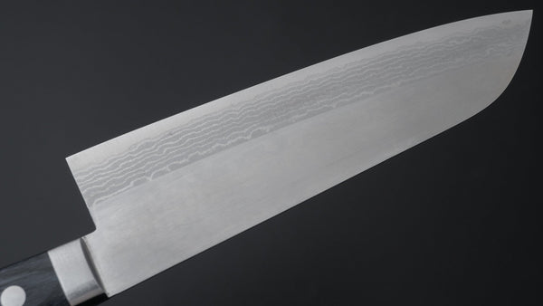 Hitohira NM V10 Migaki Damascus Santoku 170mm Pakka Handle - Tetogi