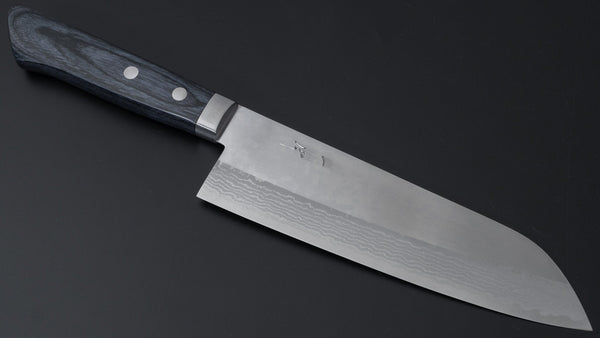 Hitohira NM V10 Migaki Damascus Santoku 170mm Pakka Handle - Tetogi