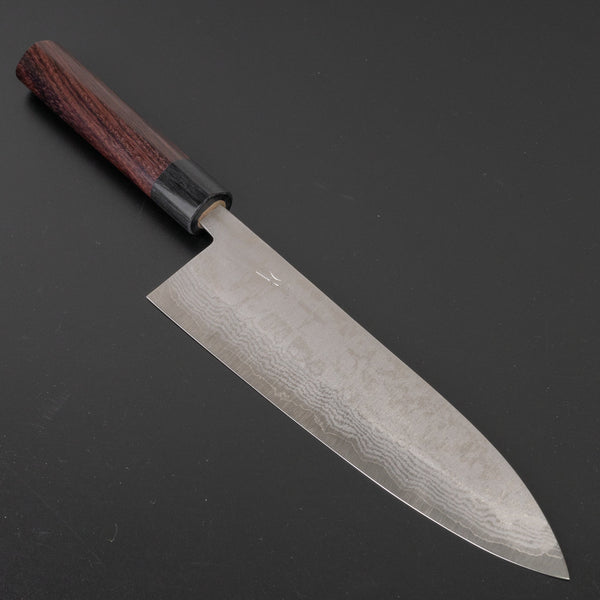 Hitohira Setsu Forged VG-10 Damascus Gyuto 210mm Rosewood Handle - Tetogi