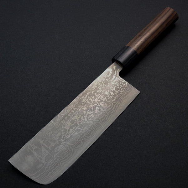 Hitohira Setsu Forged VG-10 Damascus Nakiri 165mm Rosewood Handle - Tetogi