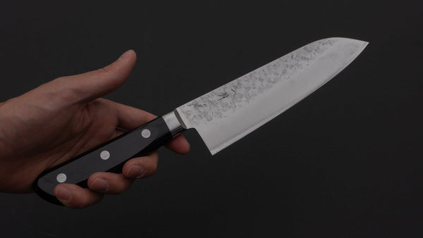 Hitohira T10 Tsuchime Santoku 170mm Pakka Handle - Tetogi