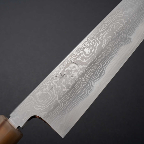 Hitohira Tanaka Kyuzo Blue #1 Damascus Kiritsuke Gyuto 240mm Riisgaard Sugi Cedar Handle - Tetogi