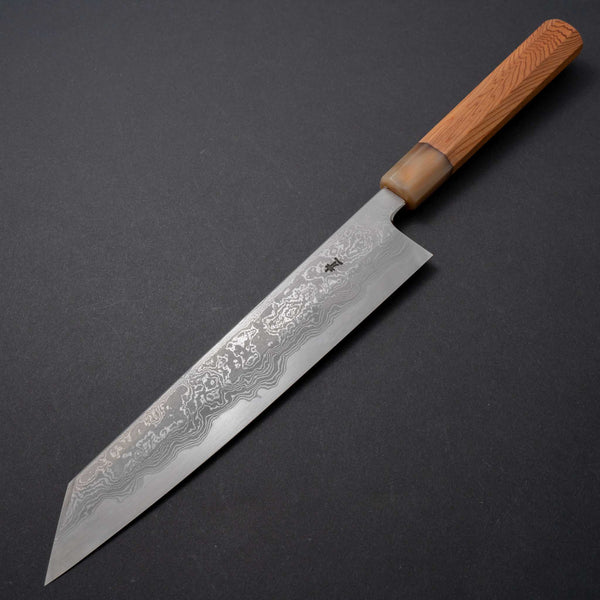 Hitohira Tanaka Kyuzo Blue #1 Damascus Kiritsuke Gyuto 240mm Riisgaard Sugi Cedar Handle - Tetogi