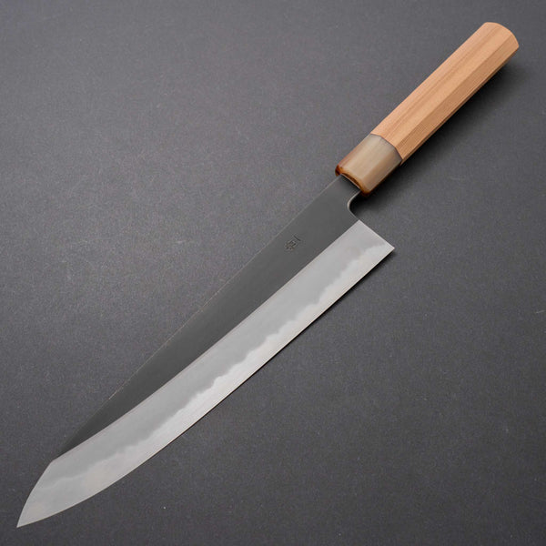 Hitohira Tanaka Kyuzo Blue #1 Kurouchi Gyuto 240mm Yakusugi Cedar Handle - Tetogi