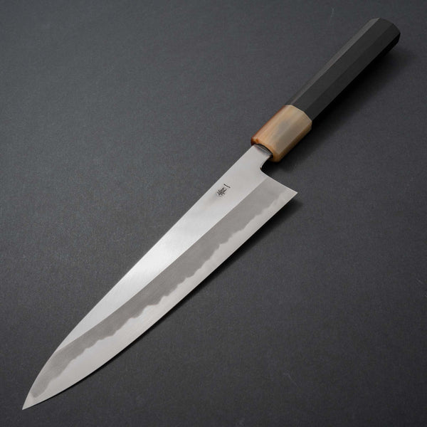 Hitohira Tanaka Kyuzo Blue #1 Migaki Gyuto 210mm Taihei Ebony Handle - Tetogi