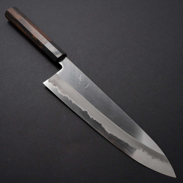 Hitohira Tanaka Kyuzo Blue #1 Migaki Gyuto 240mm Ziricote Handle (Extra Height) - Tetogi