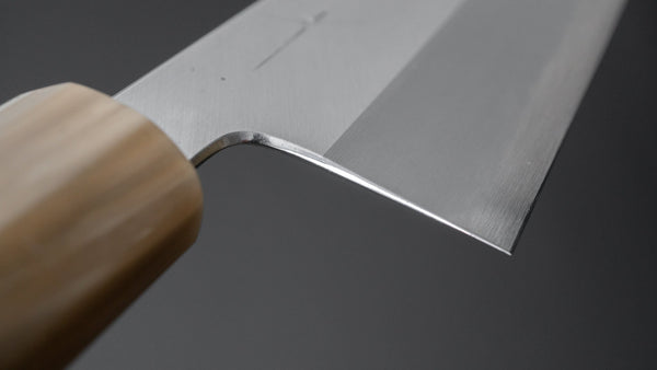 Hitohira Tanaka Kyuzo Blue #1 Migaki Santoku 180mm Taihei Makassar Ebony Handle - Tetogi