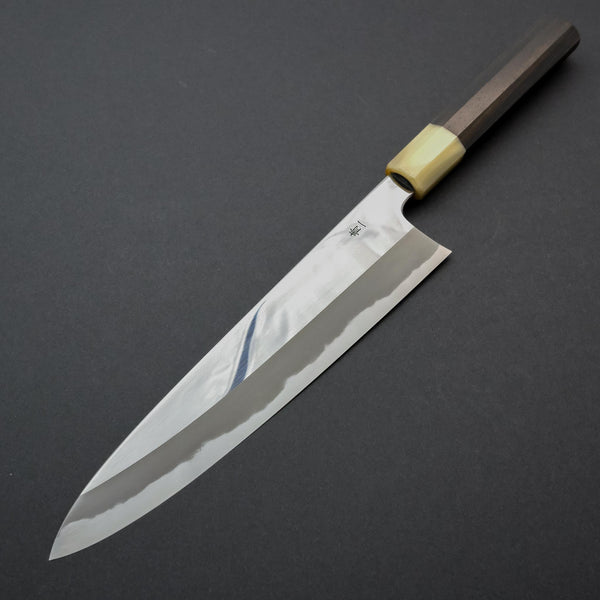 Hitohira Tanaka Kyuzo Blue #1 Mirror Gyuto 240mm Taihei Ebony Handle - Tetogi