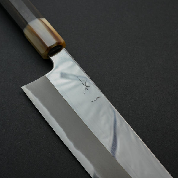 Hitohira Tanaka Kyuzo Blue #1 Mirror Gyuto 240mm Taihei Ebony Handle - Tetogi