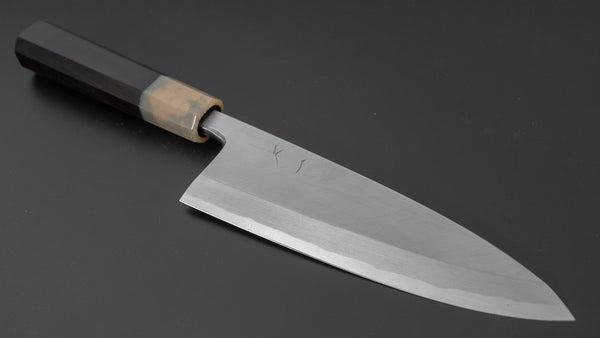 Hitohira Tanaka Manzo White #2 Deba 165mm Ebony Handle (Saya) - Tetogi