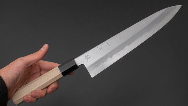 Hitohira Tanaka Ren White #2 Gyuto 240mm Ho Wood Handle - Tetogi