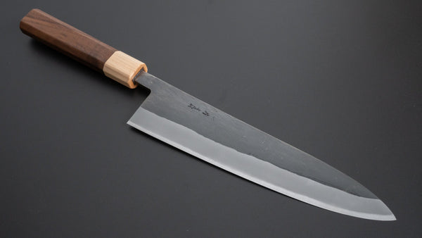 Hitohira TD Blue #2 Stainless Clad Kurouchi Gyuto 210mm Walnut Handle - Tetogi