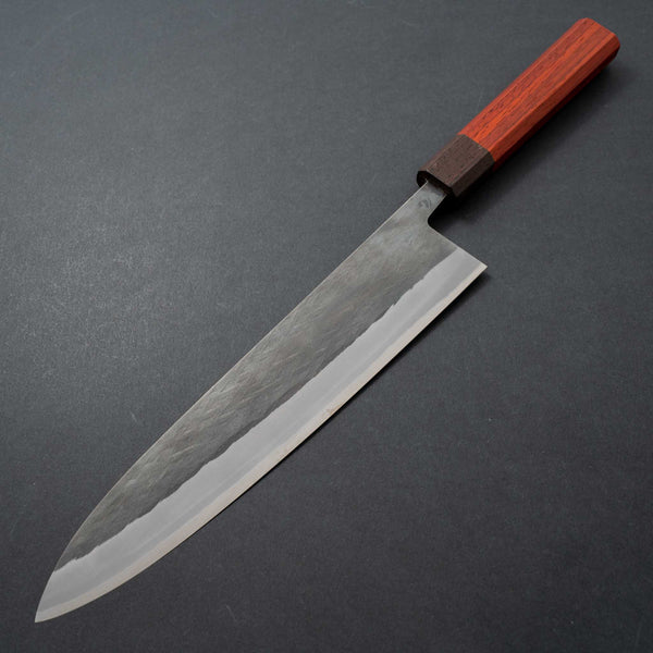 Hitohira TD Blue #2 Stainless Clad Kurouchi Gyuto 240mm Padauk Handle - Tetogi