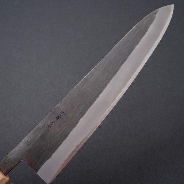 Hitohira TD Blue #2 Stainless Clad Kurouchi Gyuto 240mm Walnut Handle - Tetogi