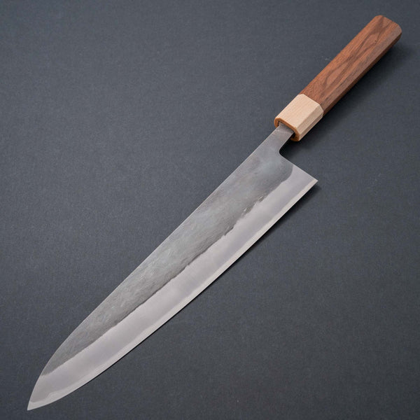 Hitohira TD Blue #2 Stainless Clad Kurouchi Gyuto 240mm Walnut Handle - Tetogi