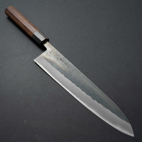 Hitohira TD Blue #2 Stainless Clad Kurouchi Gyuto 240mm Wenge Handle - Tetogi