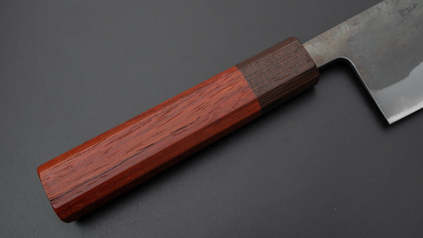 Hitohira TD Blue #2 Stainless Clad Kurouchi Nakiri 165mm Padauk Handle - Tetogi