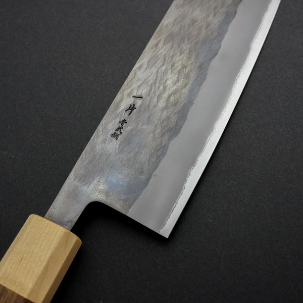 Hitohira TD Blue #2 Stainless Clad Kurouchi Nakiri 165mm Walnut Handle - Tetogi