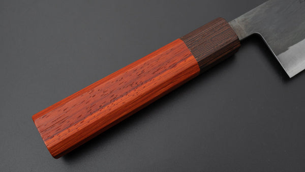 Hitohira TD Blue #2 Stainless Clad Kurouchi Santoku 165mm Padauk Handle - Tetogi