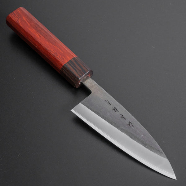 Hitohira TD Blue #2 Stainless Clad Kurouchi Utility 105mm Padauk Handle - Tetogi