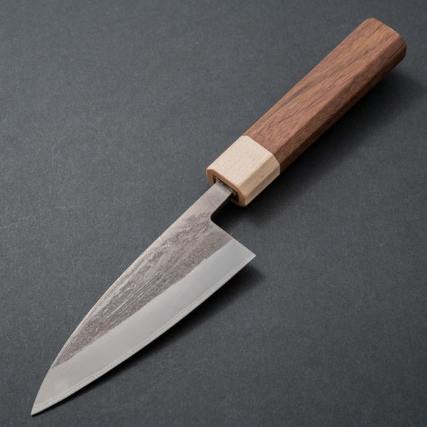 Hitohira TD Blue #2 Stainless Clad Kurouchi Utility 105mm Walnut Handle - Tetogi