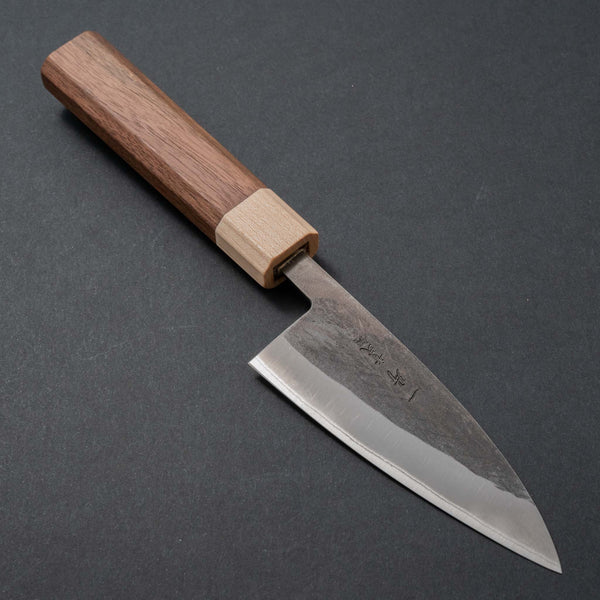 Hitohira TD Blue #2 Stainless Clad Kurouchi Utility 105mm Walnut Handle - Tetogi