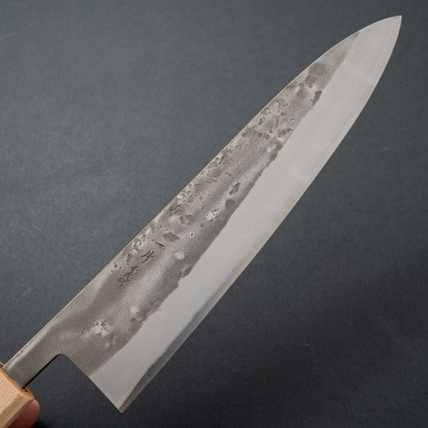 Hitohira TD Blue #2 Stainless Clad Nashiji Gyuto 210mm Walnut Handle - Tetogi